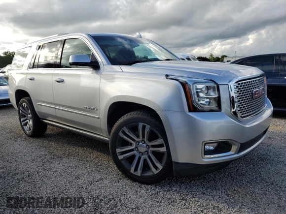 2017 GMC Yukon Denali with VIN 1GKS1CKJ4HR164537, listed as a Copart auction lot 74019184 with 0 mi miles and Salvage Title. Bid and sale history available at carsss.com. Image 4.