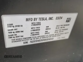2024 Tesla Cybertruck с VIN 7G2CEHED5RA004045, выставлен на аукционе Copart как лот 48466055 с пробегом 6 580 миль миль и Списание • Salvage title. История ставок и продаж доступна на DreamBid. Изображение 12.