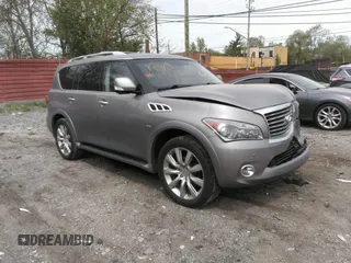 2014 Infiniti QX80 z VIN JN8AZ2NE6E9068708, wystawiony jako IAAI lot #39358673 z przebiegiem 141 399 mil mil oraz . Historia ofert i sprzedaży dostępna na DreamBid. Obrazek 1.