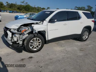2020 Chevrolet Traverse LS z VIN 1GNERFKW7LJ106094, wystawiony jako Copart lot #53552695 z przebiegiem 92 236 mil mil oraz Szkoda całkowita • Salvage title. Historia ofert i sprzedaży dostępna na DreamBid. Obrazek 1.