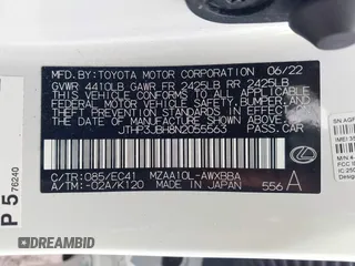 2022 Lexus UX 200 z VIN JTHP3JBH8N2055563, wystawiony jako IAAI lot #42462891 z przebiegiem 25 828 mil mil oraz . Historia ofert i sprzedaży dostępna na DreamBid. Obrazek 9.