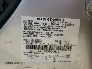 2021 Ford EcoSport SE z VIN MAJ3S2GE7MC403200, wystawiony jako Copart lot #55616385 z przebiegiem 24 882 mil mil oraz Nie do naprawy • Non repairable. Historia ofert i sprzedaży dostępna na DreamBid. Obrazek 13.