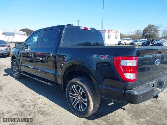 2021 Ford F-150 XL with VIN 1FTEW1EP1MFB02832, listed as a IAAI auction lot 41595260 with 51,621 mi miles. Bid and sale history available at carsss.com. Image 3.