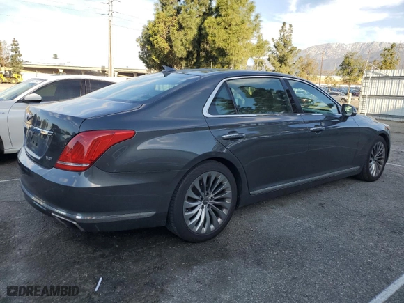 2018 Genesis G90 3.3T Premium with VIN KMHG34JA1JU043501, listed as a Copart auction lot 50262155 with 161,418 mi miles and Clean Title. Bid and sale history available at carsss.com. Image 3.