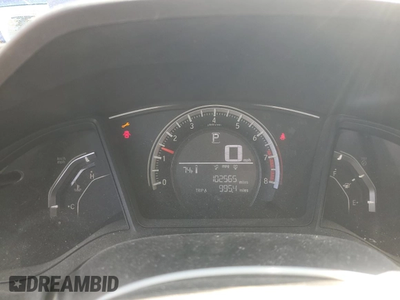 2016 Honda Civic Sedan LX with VIN 19XFC2F52GE215171, listed as a Copart auction lot 53947405 with 102,565 mi miles and Salvage Title. Bid and sale history available at carsss.com. Image 9.