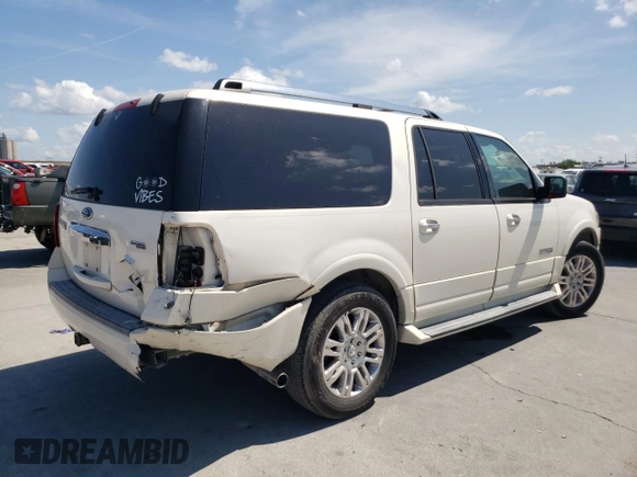 2008 Ford Expedition Max Limited with VIN 1FMFK19548LA10271, listed as a Copart auction lot 54533325 with 192,397 mi miles and Salvage title. Bid and sale history available at DreamBid. Image 3.