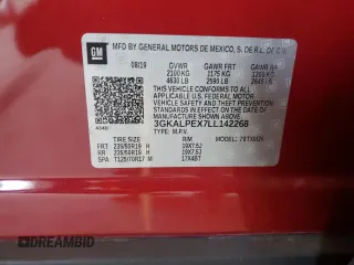 2020 GMC Terrain SLT with VIN 3GKALPEX7LL142268, listed as a Copart auction lot 69943854 with 126,136 mi miles and Salvage Title. Bid and sale history available at carsss.com. Image 14.