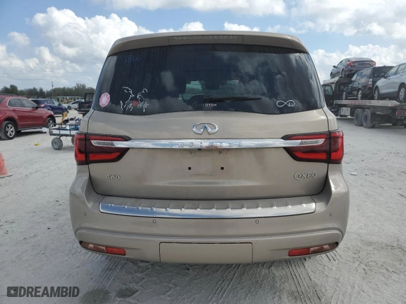 2020 Infiniti QX80 LUXE with VIN JN8AZ2NE0L9251521, listed as a Copart auction lot 44682925 with 46,986 mi miles and Salvage Title. Bid and sale history available at carsss.com. Image 6.