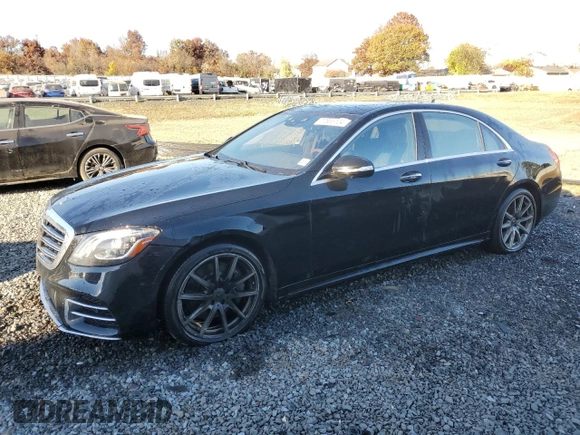 2019 Mercedes-Benz S 560 with VIN WDDUG8GB9KA423150, listed as a Copart auction lot 77655104 with 55,299 mi miles and Salvage Title. Bid and sale history available at DreamBid. Image 1.