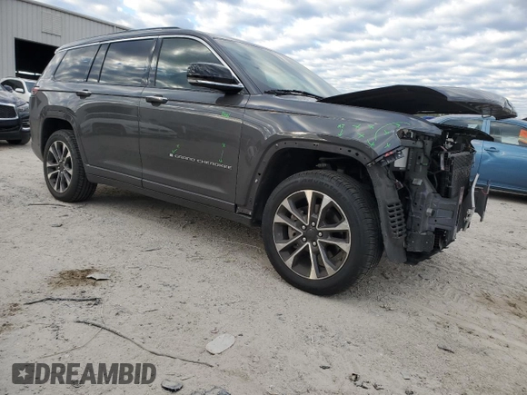 2021 Jeep Grand Cherokee Overland with VIN 1C4RJJDG4M8175523, listed as a Copart auction lot 87929345 with 53,380 mi miles and Salvage title. Bid and sale history available at DreamBid. Image 4.