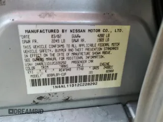 2002 Nissan Altima S with VIN 1N4AL11D12C228292, listed as a Copart auction lot 45690695 with 178,723 mi miles and Salvage Title. Bid and sale history available at carsss.com. Image 12.