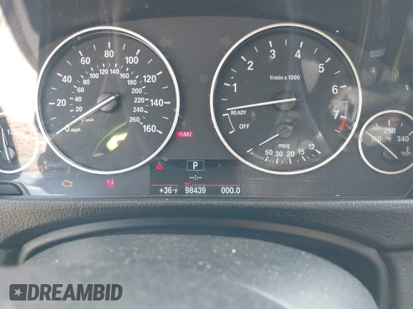 2015 BMW 3 Series 320i with VIN WBA3B1G58FNT03373, listed as a IAAI auction lot 41843859 with 98,439 mi miles. Bid and sale history available at carsss.com. Image 7.