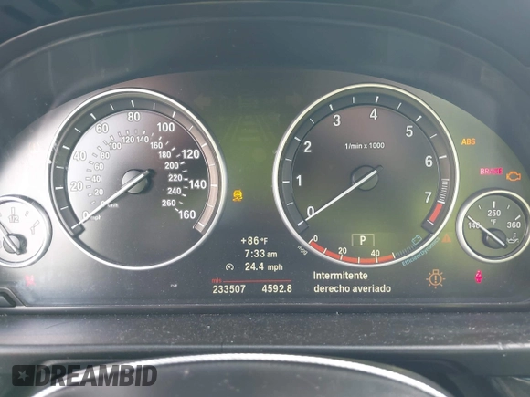 2011 BMW 5 Series 535i with VIN WBAFR7C50BC804989, listed as a IAAI auction lot 42127835 with 233,507 mi miles and . Bid and sale history available at carsss.com. Image 7.