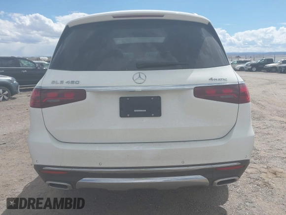 2025 Mercedes-Benz GLS 450 with VIN 4JGFF5KE3SB402662, listed as a IAAI auction lot 42047355 with 2,879 mi miles and . Bid and sale history available at DreamBid. Image 16.