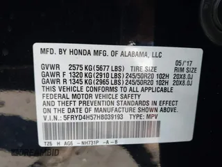 2017 Acura MDX Technology z VIN 5FRYD4H57HB039193, wystawiony jako IAAI lot #42221795 z przebiegiem 67 986 mil mil oraz . Historia ofert i sprzedaży dostępna na DreamBid. Obrazek 9.