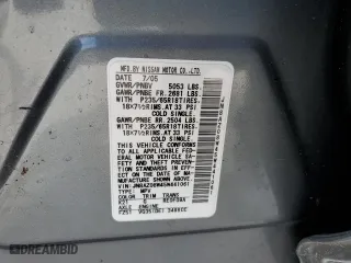 2005 Nissan Murano S with VIN JN8AZ08W45W441061, listed as a Copart auction lot 75007134 with 0 mi miles and Salvage Title. Bid and sale history available at carsss.com. Image 14.