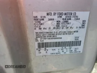 2005 Ford F-150 XL with VIN 1FTRF14535NB98598, listed as a Copart auction lot 88928675 with 214,304 mi miles and Salvage Title. Bid and sale history available at carsss.com. Image 12.