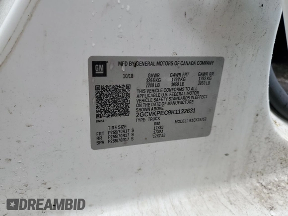 2019 Chevrolet Silverado 1500 LT with VIN 2GCVKPEC9K1132631, listed as a Copart auction lot 56835475 with 171,721 mi miles and Clean Title. Bid and sale history available at DreamBid. Image 12.