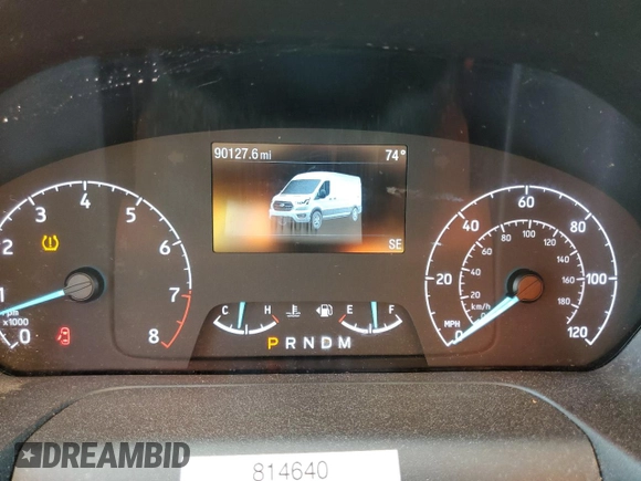 2021 Ford Transit Cargo with VIN 1FTBR1C85MKA81464, listed as a Copart auction lot 53979985 with 90,127 mi miles and Salvage Title. Bid and sale history available at DreamBid. Image 9.
