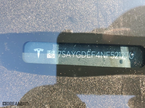 2022 Tesla Model Y Performance with VIN 7SAYGDEF4NF521270, listed as a Copart auction lot 74144264 with 0 mi miles and Salvage Title. Bid and sale history available at carsss.com. Image 13.