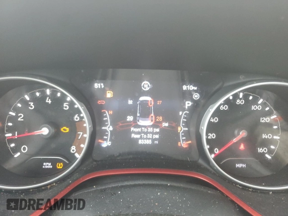 2018 Jeep Compass Trailhawk with VIN 3C4NJDDB6JT207289, listed as a Copart auction lot 56013675 with 83,385 mi miles and Salvage title. Bid and sale history available at DreamBid. Image 9.