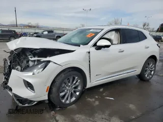 2023 Buick Envision Avenir with VIN LRBFZSR40PD192765, listed as a Copart auction lot 44609335 with 12,077 mi miles and Salvage Title. Bid and sale history available at carsss.com. Image 1.