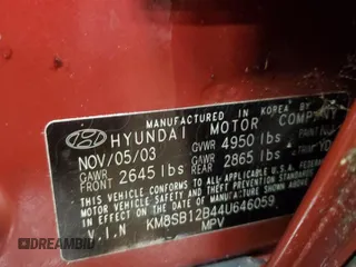 2004 Hyundai Santa Fe with VIN KM8SB12B44U646059, listed as a Copart auction lot 64770184 with 160,936 mi miles and Clean Title. Bid and sale history available at carsss.com. Image 13.