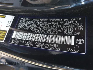 2020 Toyota Prius LE z VIN JTDKARFP8L3133106, wystawiony jako IAAI lot #41679364 z przebiegiem 139 342 mil mil oraz . Historia ofert i sprzedaży dostępna na DreamBid. Obrazek 9.