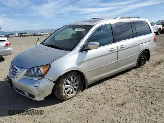 2008 Honda Odyssey EX-L with VIN 5FNRL387X8B417950, listed as a Copart auction lot 52579045 with 166,831 mi miles and Salvage Title. Bid and sale history available at carsss.com. Image 1.