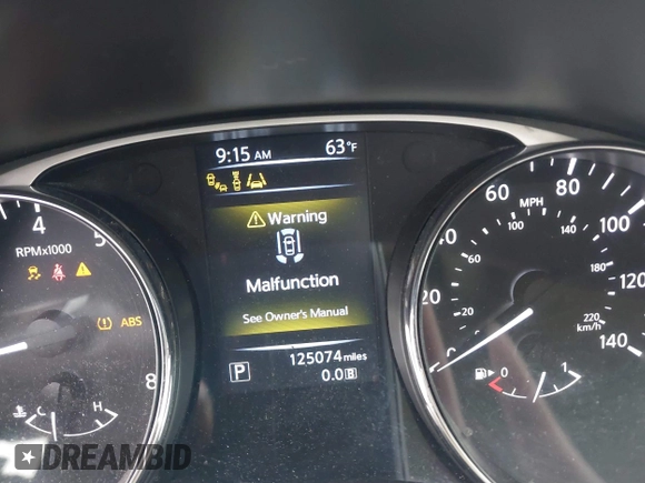 2015 Nissan Rogue SL with VIN 5N1AT2MT0FC866375, listed as a IAAI auction lot 41236983 with 125,074 mi miles. Bid and sale history available at carsss.com. Image 7.