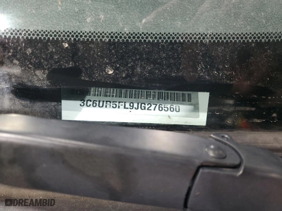 2018 Ram 2500 Laramie with VIN 3C6UR5FL9JG276560, listed as a Copart auction lot 88027765 with 83,228 mi miles and Salvage Title. Bid and sale history available at carsss.com. Image 14.