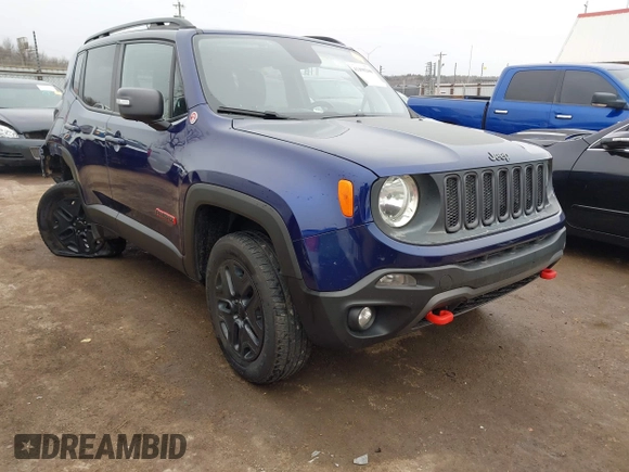 2018 Jeep Renegade Trailhawk with VIN ZACCJBCB6JPH00636, listed as a IAAI auction lot 41490206 with 111,373 mi miles. Bid and sale history available at carsss.com. Image 1.
