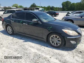 2013 Hyundai Genesis 3.8L with VIN KMHGC4DDXDU248177, listed as a Copart auction lot 54860285 with 79,629 mi miles and Salvage title. Bid and sale history available at DreamBid. Image 4.