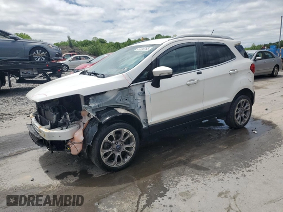 2018 Ford EcoSport Titanium z VIN MAJ6P1WL0JC205255, wystawiony jako Copart lot #57236765 z przebiegiem 53 808 mil mil oraz Szkoda całkowita • Salvage title. Historia ofert i sprzedaży dostępna na DreamBid. Obrazek 1.