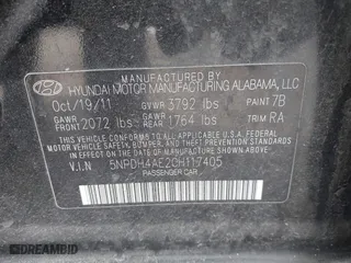 2012 Hyundai Elantra GLS with VIN 5NPDH4AE2CH117405, listed as a IAAI auction lot 41916422 with 149,121 mi miles. Bid and sale history available at carsss.com. Image 9.
