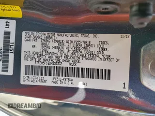 2013 Toyota Tundra z VIN 5TFEM5F16DX055332, wystawiony jako Copart lot #53103615 z przebiegiem 155 542 mil mil oraz Szkoda całkowita • Salvage title. Historia ofert i sprzedaży dostępna na DreamBid. Obrazek 12.