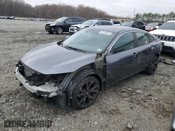 2019 Honda Civic Sedan Sport with VIN 2HGFC2F80KH601760, listed as a Copart auction lot 81145614 with 45,039 mi miles and Salvage Title. Bid and sale history available at carsss.com. Image 1.