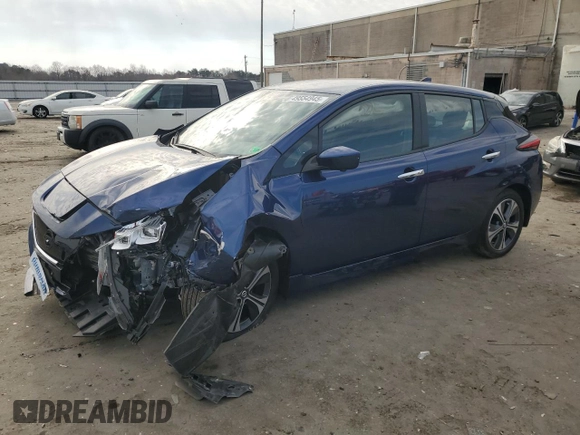 2022 Nissan LEAF SV Plus with VIN 1N4BZ1CV8NC564082, listed as a Copart auction lot 49554945 with 15,394 mi miles and Salvage title. Bid and sale history available at DreamBid. Image 1.