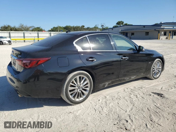 2018 Infiniti Q50 Sport with VIN JN1EV7AP4JM350319, listed as a Copart auction lot 43225935 with 97,332 mi miles and Salvage Title. Bid and sale history available at carsss.com. Image 3.