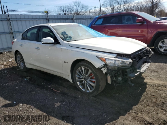 2017 Infiniti Q50 Red Sport 400 with VIN JN1FV7AR9HM870161, listed as a Copart auction lot 48852795 with 68,890 mi miles and Salvage title. Bid and sale history available at DreamBid. Image 4.