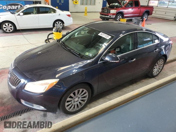 2013 Buick Regal Turbo Premium 1 with VIN 2G4GS5EVXD9137268, listed as a Copart auction lot 54311135 with 106,517 mi miles and Salvage title. Bid and sale history available at DreamBid. Image 1.