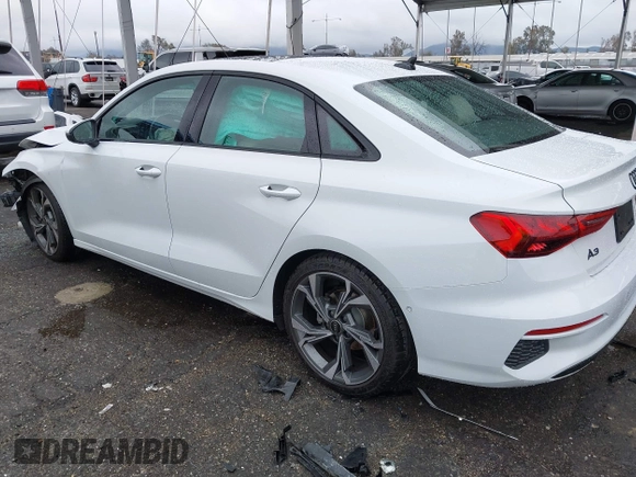 2023 Audi A3 Premium with VIN WAUAUDGY3PA048900, listed as a IAAI auction lot 41783283 with 14,585 mi miles. Bid and sale history available at carsss.com. Image 3.