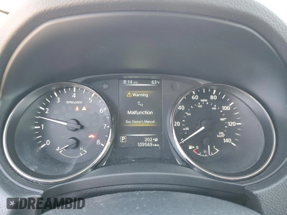 2017 Nissan Rogue SV with VIN KNMAT2MV5HP520355, listed as a Copart auction lot 53693225 with 109,569 mi miles and Salvage Title. Bid and sale history available at carsss.com. Image 9.