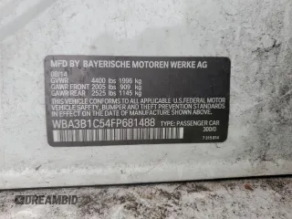 2015 BMW 3 Series 320i z VIN WBA3B1C54FP681488, wystawiony jako Copart lot #48207625 z przebiegiem 148 392 mil mil oraz Szkoda całkowita • Salvage title. Historia ofert i sprzedaży dostępna na DreamBid. Obrazek 12.