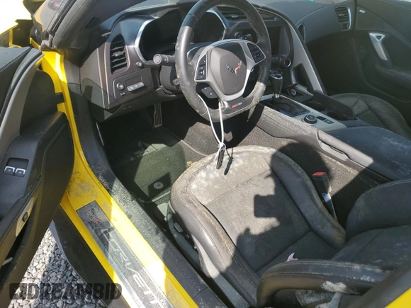 2018 Chevrolet Corvette Z06 2LZ with VIN 1G1YS2D67J5600180, listed as a Copart auction lot 74374494 with 0 mi miles and Salvage Title. Bid and sale history available at carsss.com. Image 8.