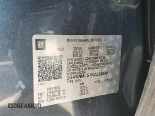 2019 GMC Acadia SLT with VIN 1GKKNMLS7KZ214940, listed as a Copart auction lot 41799835 with 92,551 mi miles and Salvage Title. Bid and sale history available at carsss.com. Image 14.