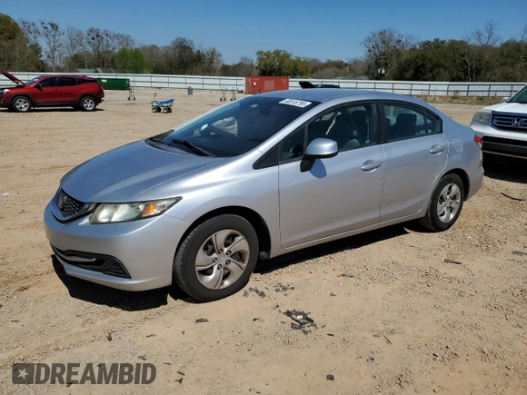 2013 Honda Civic LX with VIN 19XFB2F53DE086680, listed as a Copart auction lot 49295685 with 112,338 mi miles and Salvage Title. Bid and sale history available at DreamBid. Image 1.