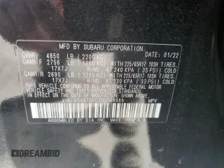 2022 Subaru Outback Premium z VIN 4S4BTAFC2N3194989, wystawiony jako Copart lot #55857515 z przebiegiem 49 841 mil mil oraz Szkoda całkowita • Salvage title. Historia ofert i sprzedaży dostępna na DreamBid. Obrazek 12.