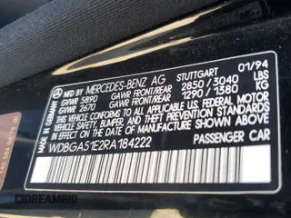 1994 Mercedes-Benz S with VIN WDBGA51E2RA184222, listed as a Copart auction lot 77403664 with 109,428 mi miles and Salvage Title. Bid and sale history available at DreamBid. Image 13.
