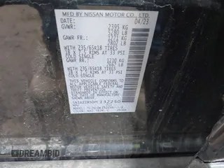 2023 Nissan Murano SV z VIN 5N1AZ2BS0PC132250, wystawiony jako IAAI lot #41681155 z przebiegiem 45 067 mil mil oraz . Historia ofert i sprzedaży dostępna na DreamBid. Obrazek 9.